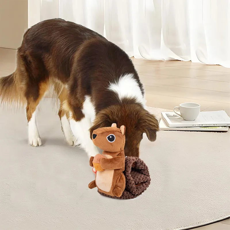 Squirrel Squeaky Snuffle Toy for Dogs