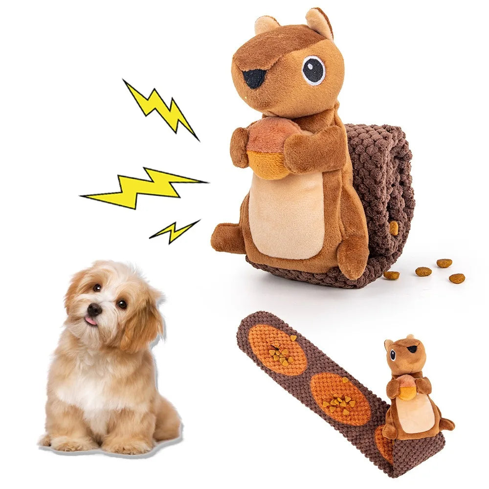 Squirrel Squeaky Snuffle Toy for Dogs