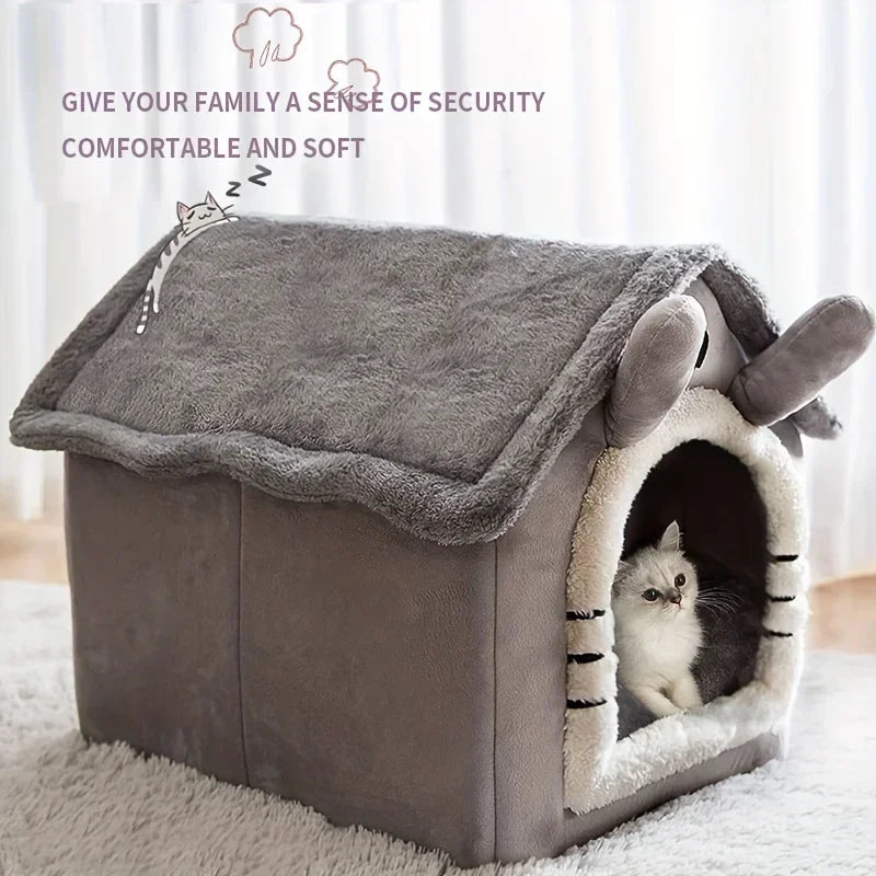 Foldable Washable Pet Cave Bed