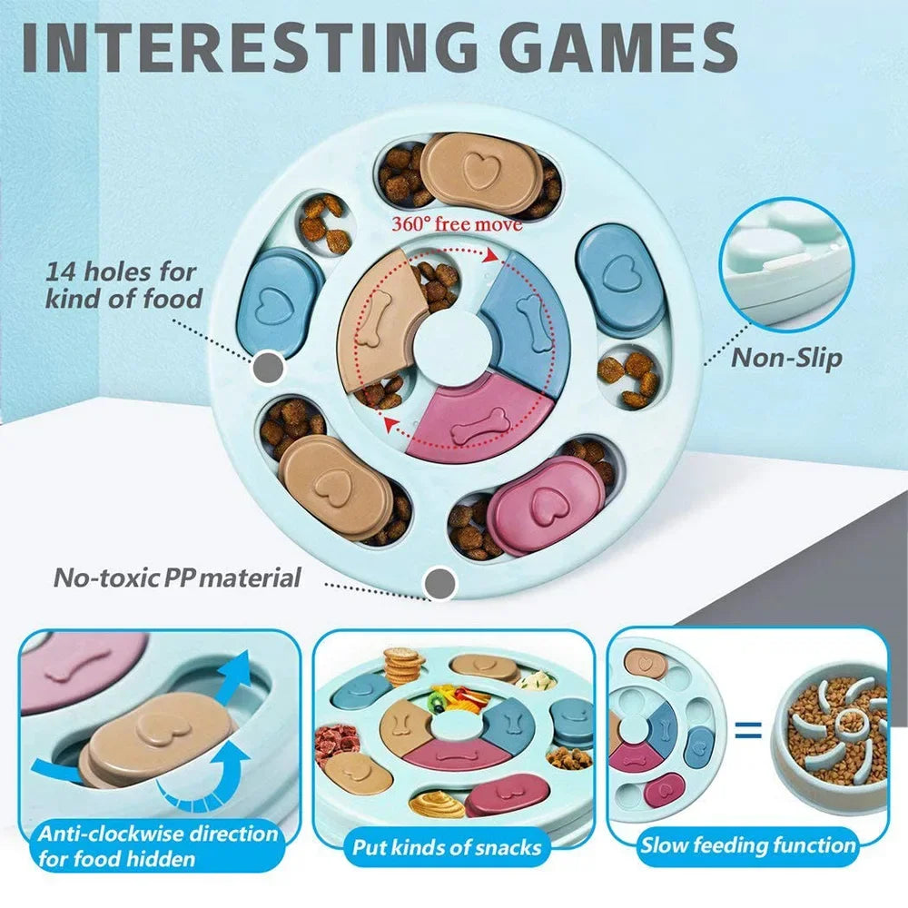 Slow Feeder Puzzle Bowl for Dogs & Cats