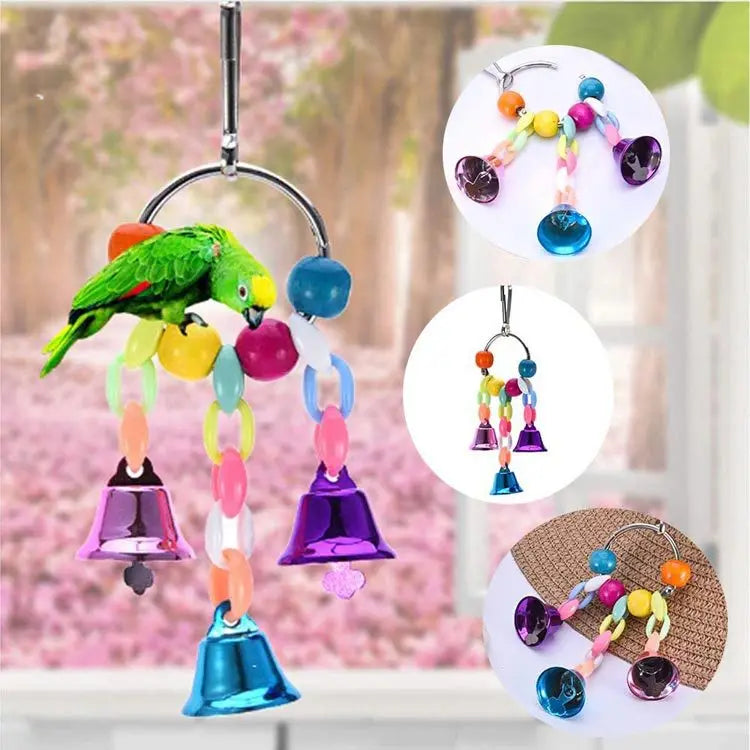 12-Piece Wood Bird Cage Toy Accessory Set
