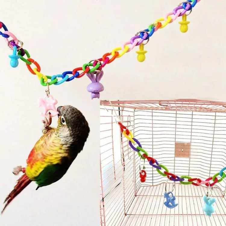 12-Piece Wood Bird Cage Toy Accessory Set